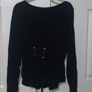 Express black corset sweatshirt